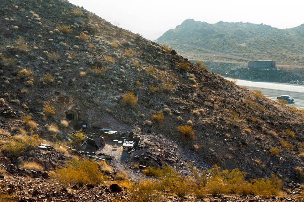 The entrance to Richard Roman's home in a former mine blends into the hillside above the River ...