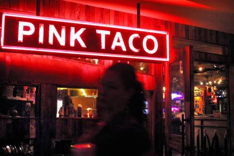 A sign for the Pink Taco inside the Hard Rock Hotel Casino, Wednesday Feb.26, 2003. (Las Vegas ...