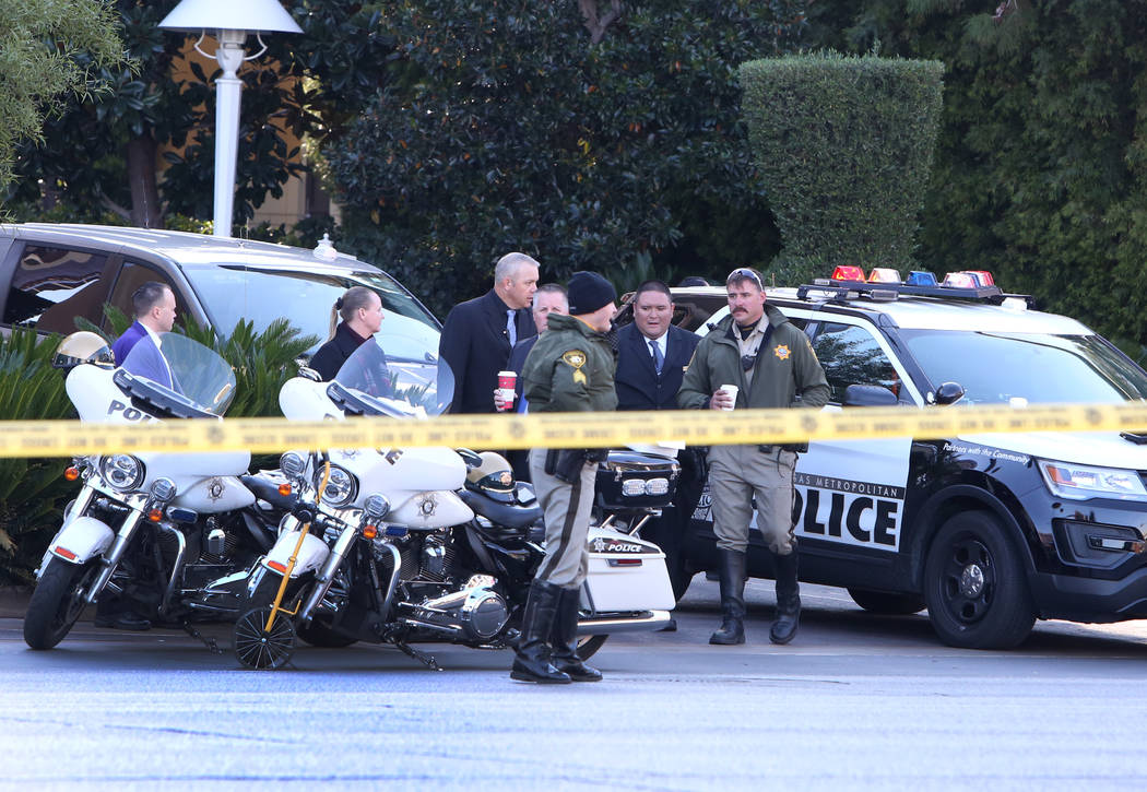 Las Vegas police investigate a hit-and-run crash involving a pedestrian on the Las Vegas Strip ...