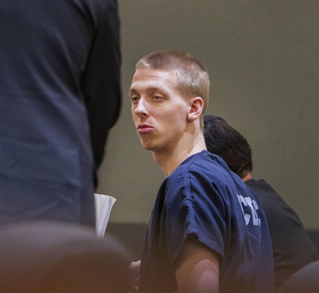 Kody Harlan appears during a hearing for a new trial at the Regional Justice Center in Las Vega ...
