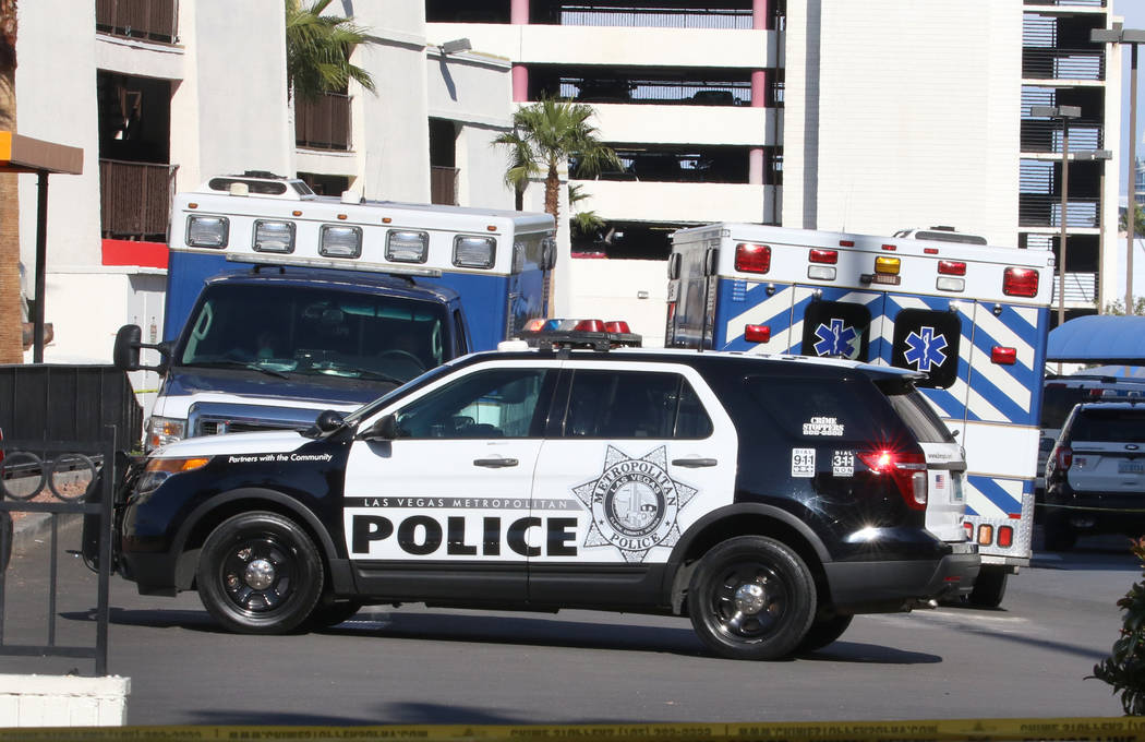Las Vegas police investigate after a man with a firearm barricaded himself in a room at Circus ...