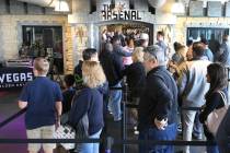 Black Friday sale shoppers lined up at the Arsenal retail store at the City National Arena duri ...