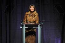 First lady Melania Trump speaks at the B'More Youth Summit, Tuesday, Nov. 26, 2019, at UMBC in ...