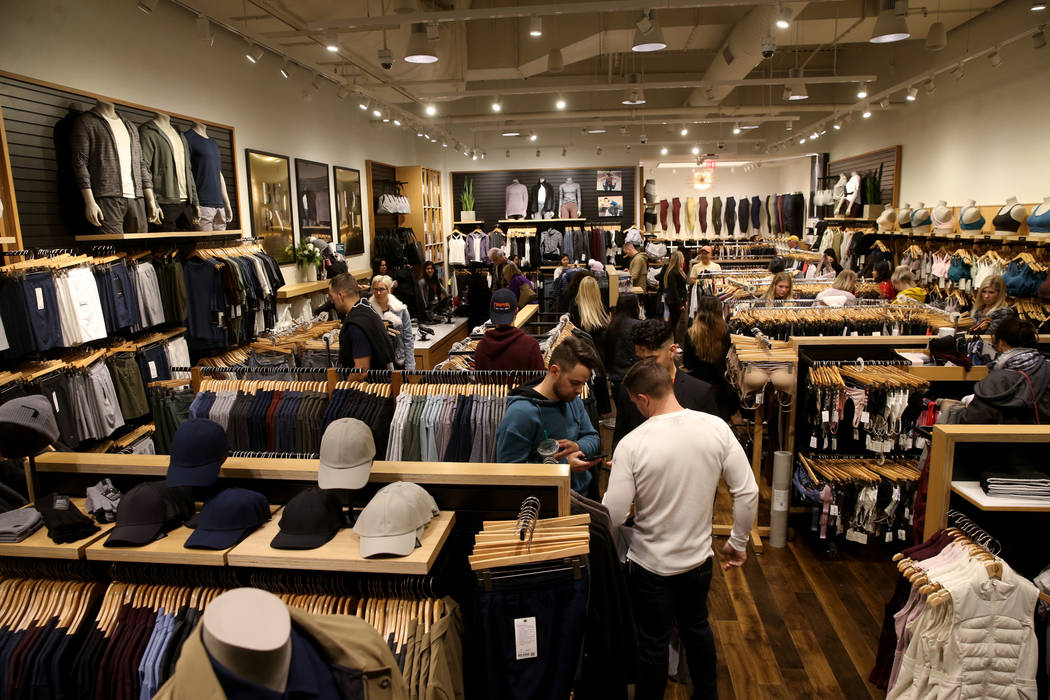 Shoppers at Lululemon at Fashion Show mall in Las Vegas Friday, Nov. 29, 2019. (K.M. Cannon/Las ...