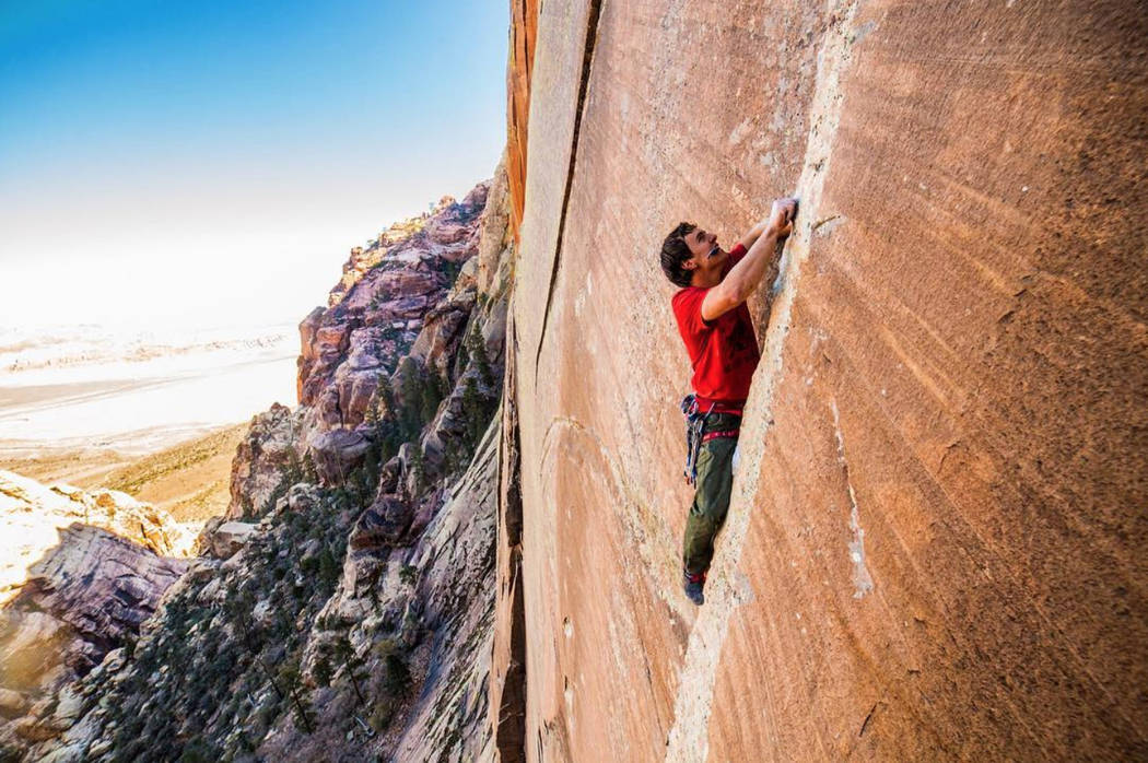 An undated photo of Brad Gobright climbing in Red Rock Canyon National Conservation Area. Gobri ...
