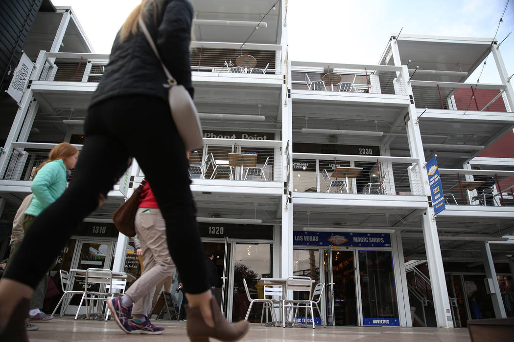 The Downtown Container Park in Las Vegas, Wednesday, Nov. 27, 2019. (Erik Verduzco / Las Vegas ...