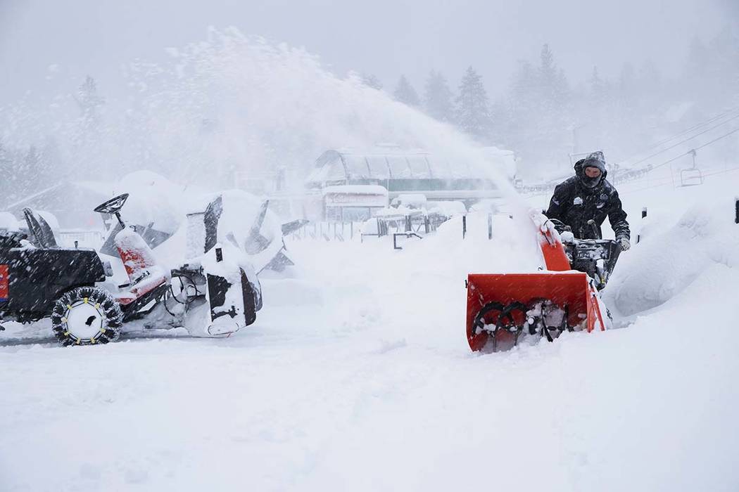 This photo provided by Big Bear Mountain Resort shows a fresh snow fall at Big Bear Mountain Re ...