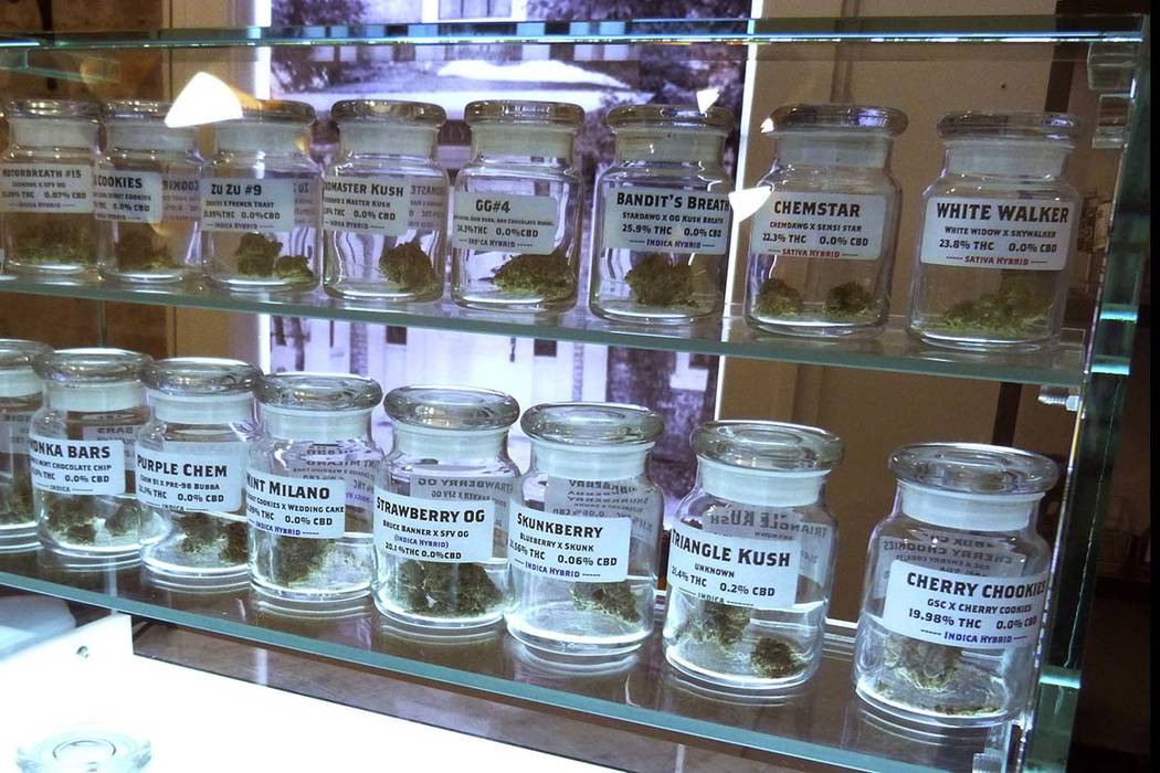 This Nov. 25, 2019 photo shows marijuana on display at Arbors Wellness in the medical marijuana ...