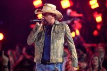 Jason Aldean performs "Can't Hide Red" at the 54th annual Academy of Country Music Aw ...