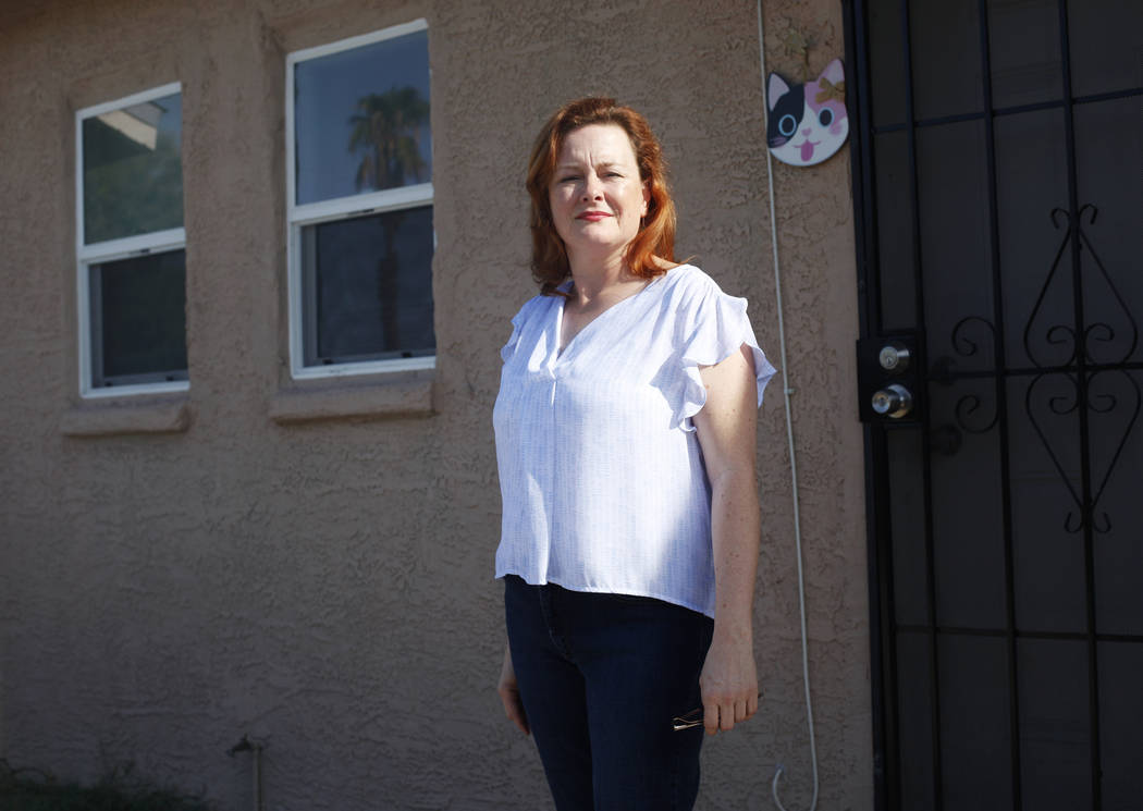Traci Spencer-Roche outside her King Futt's PFM rental home in Las Vegas, Tuesday, Aug. 28, 201 ...