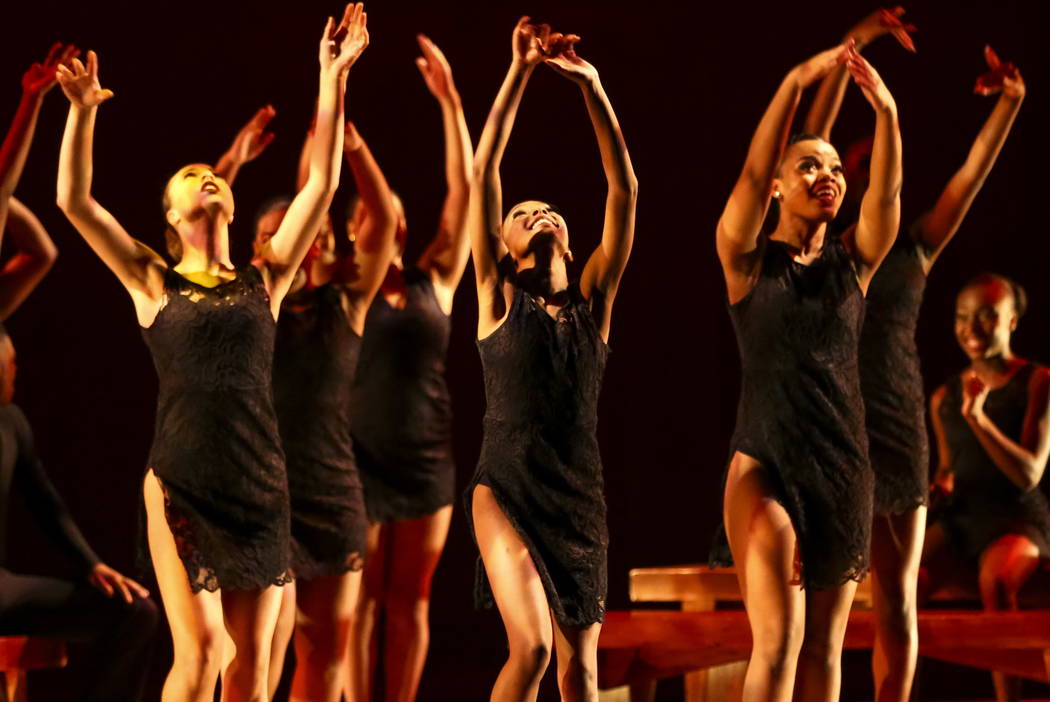 Members of the West Las Vegas Arts Center Performance Ensemble perform a dance routine titled " ...