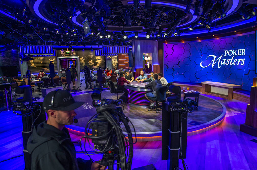 The main table during the 2019 Poker Masters is broadcast live in the PokerGO Studio at the Ari ...
