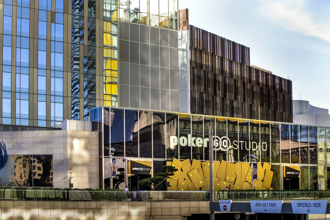 Exterior of the PokerGO Studio at the Aria on Monday, Nov. 11, 2019, in Las Vegas. (L.E. Baskow ...