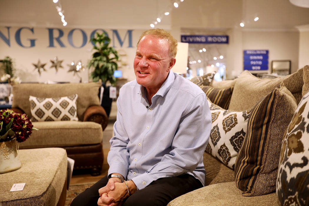 Larry Alterwitz, Walker Furniture CEO, speaks to the Review-Journal at a Walker Furniture store ...