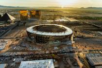 The Raiders Allegiant Stadium construction site on Wednesday, Oct. 16, 2019, in Las Vegas. (L.E ...