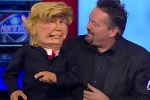 Terry Fator shows his new Donald Trump puppet on Fox News in 2016. (screenshot)