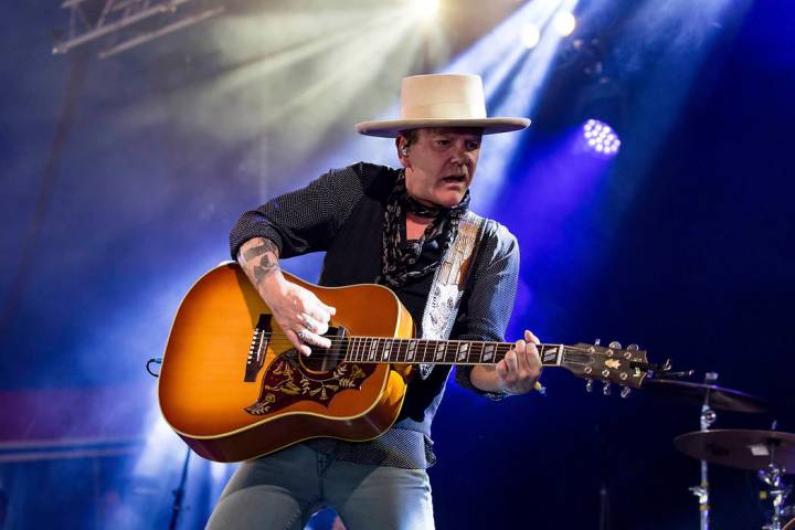 Actor Kiefer Sutherland performs at the Glastonbury Festival at Worthy Farm, in Somerset, Engla ...