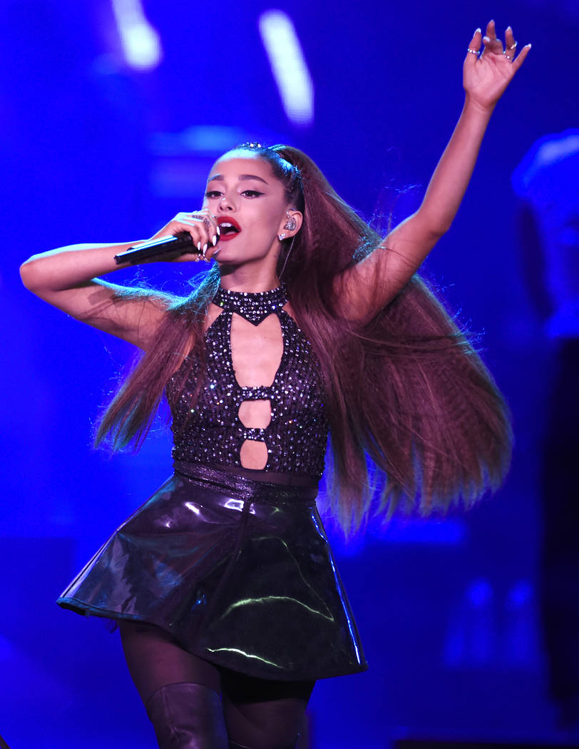 Ariana Grande performs at Wango Tango at Banc of California Stadium on Saturday, June 2, 2018, ...