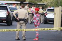 Las Vegas police are investigating after a person was struck multiple times in a shooting at th ...