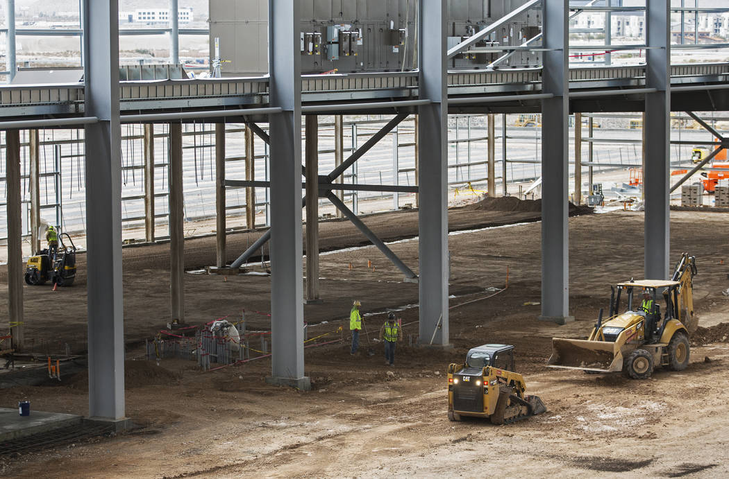 Construction continues on the future Raiders headquarters and practice facility on Tuesday, Dec ...