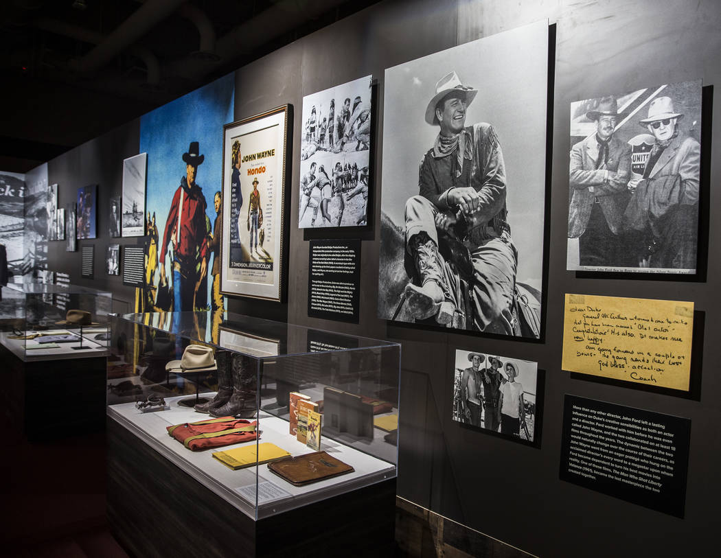 Photographs and memorabilia of film icon John Wayne at the "John Wayne: Spirit of the West ...