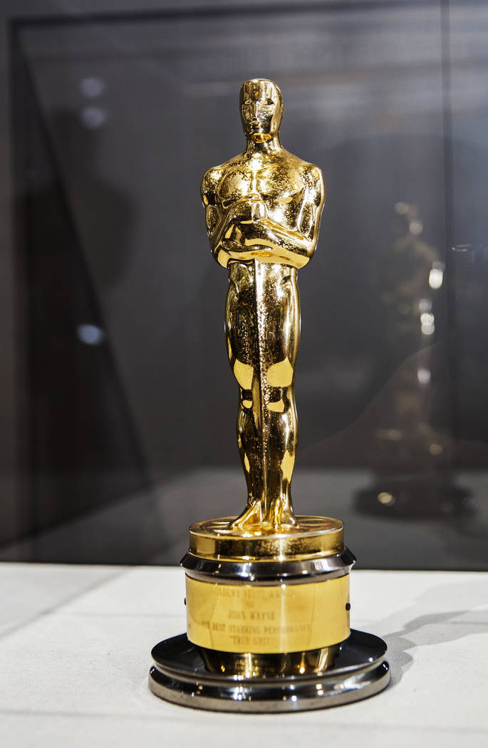 John Wayne's Academy Award for best actor as Rooster Cogburn in "True Grit" presented ...