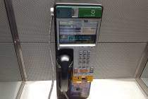 A CenturyLink pay phone can be used in Terminal 3 at McCarran International Airport in Las Vega ...