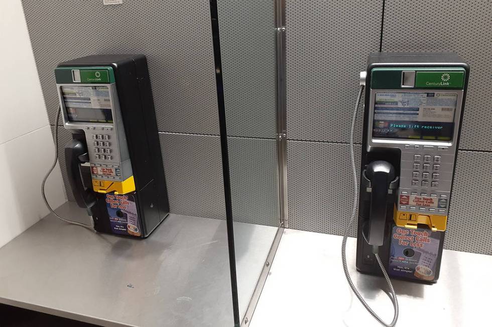 These CenturyLink pay phones can be used in Terminal 3 at McCarran International Airport in Las ...