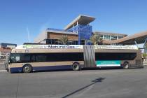A Regional Transportation Commission of Southern Nevada bus awaits passengers Thursday, Dec. 5, ...