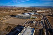 Construction at the Raiders practice facility continues on Wednesday, Oct. 16, 2019, in Henders ...