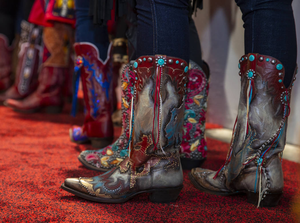 Boots worn and personally designed boots by Carly Peercy of Utah are ready for the Miss Rodeo A ...