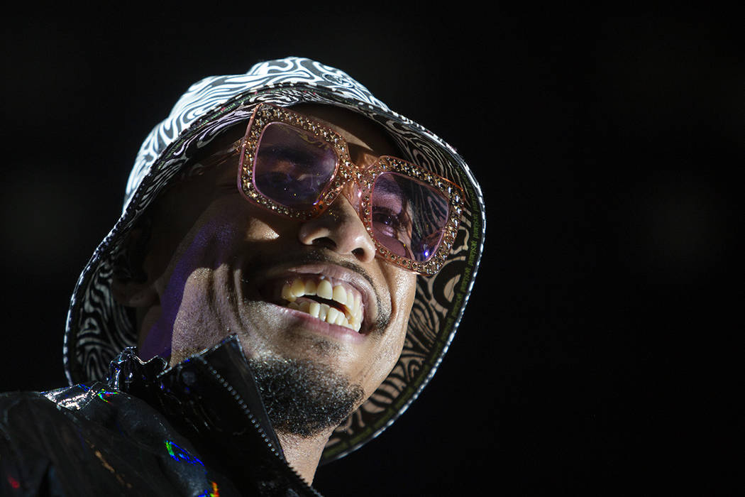 Anderson .Paak smiles to the crowd on Saturday, Dec. 7, 2019, at Intersect Music Festival in La ...
