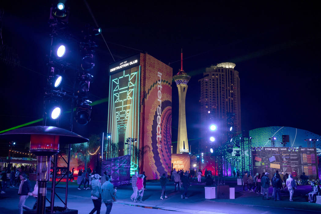 The first night of Intersect Festival is underway on Friday, Dec. 6, 2019, in Las Vegas. (Ellen ...