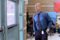 Clark principal Antonio Rael, shown when he was principal at Mojave High School in 2015, has is ...
