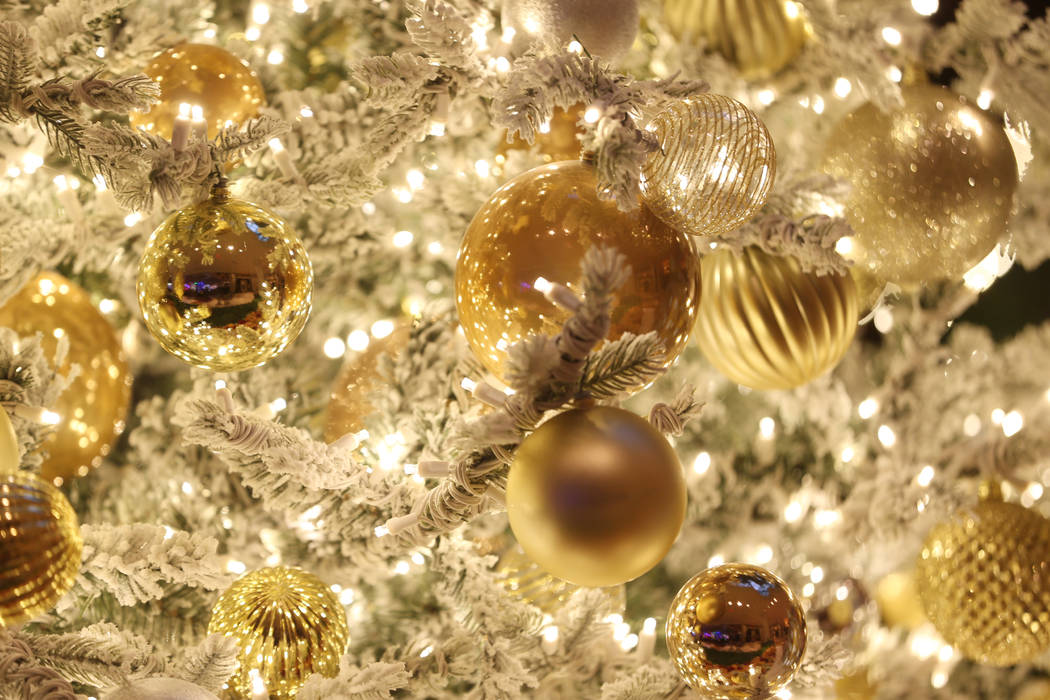 Holiday decor at the Wynn casino-hotel in Las Vegas, Friday, Dec. 6, 2019. (Erik Verduzco/Las V ...