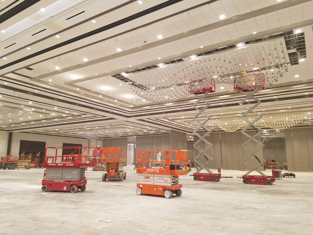 The massive summer-themed pillarless ballroom at Caesars Forum, Monday, Nov. 18, 2019. (Richard ...