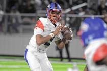 Serra Cavaliers quarterback Doug Brumfield (3) throws a pass against the St. John Bosco Braves ...