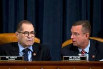 House Judiciary Committee Chairman Jerrold Nadler, D-N.Y., speaks with ranking member Rep. Doug ...