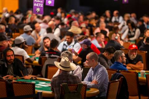 World Series of Poker players compete at the Rio on Saturday, June 1, 2019, in Las Vegas. Caesa ...