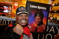 In this Feb. 18, 2012, file photo, retired boxer Leon Spinks smiles for a photograph during an ...