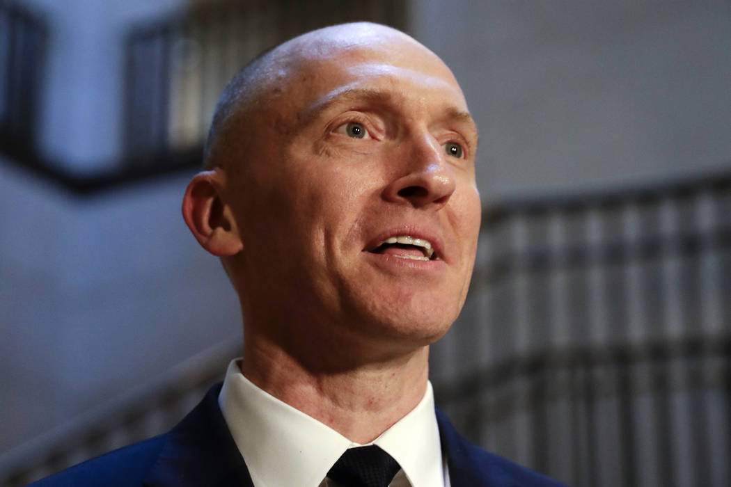 Carter Page, a foreign policy adviser to Donald Trump's 2016 presidential campaign, speaks with ...