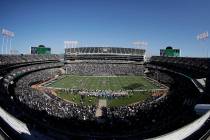 This Nov. 3, 2019, file photo, shows a general view of RingCentral Coliseum during the first ha ...