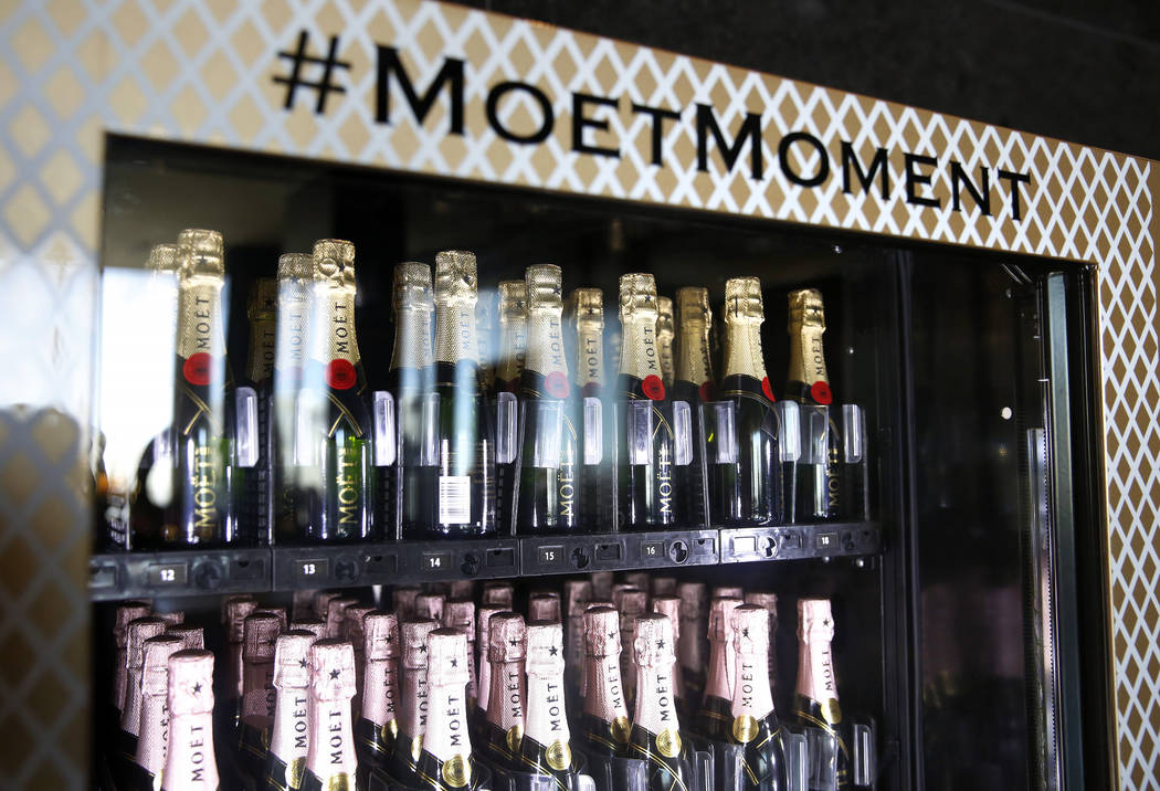 Moët & Chandon champagne vending machine on the 23rd floor of the Waldorf Astoria on Dec. 7, 2 ...
