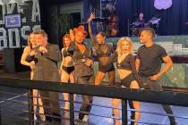 The cast of Mayfair Supper Club is shown during a media sneak preview at Park MGM on Thursday, ...