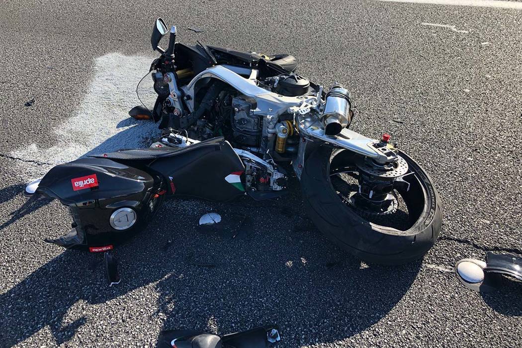 A motorcyclist died after a crash on U.S. Highway 95 near the Decatur Boulevard exit in Las Veg ...