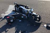 A motorcyclist died after a crash on U.S. Highway 95 near the Decatur Boulevard exit in Las Veg ...