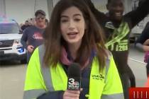 WSAV-TV reporter Alex Bozarjian reports from a race in Savannah, Georgia, on Dec. 7, 2019. Thom ...