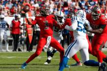 Tampa Bay Buccaneers quarterback Jameis Winston (3) throws a pass against the Indianapolis Colt ...
