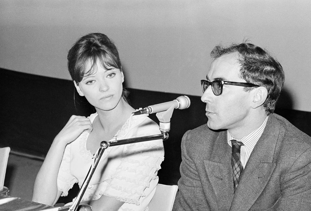 In this Aug. 31, 1965, file photo, French movie director Jean Luc Godard and French actress Ann ...