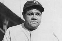 This undated file photo shows Babe Ruth. The bat used by the legendary baseball player to hit h ...